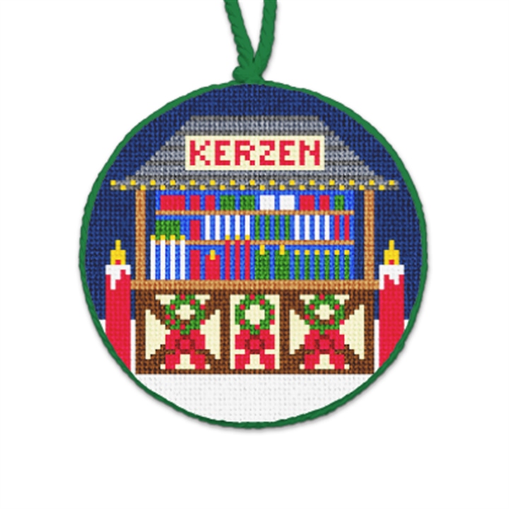 Bright Candles Needlepoint Ornament