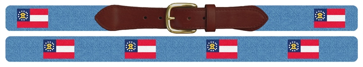 Georgia Flag Needlepoint Belt