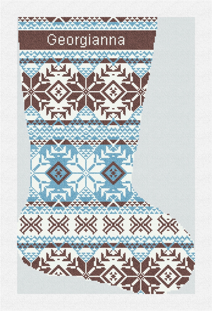 Fair Isle Chocolate Needlepoint Stocking Kit