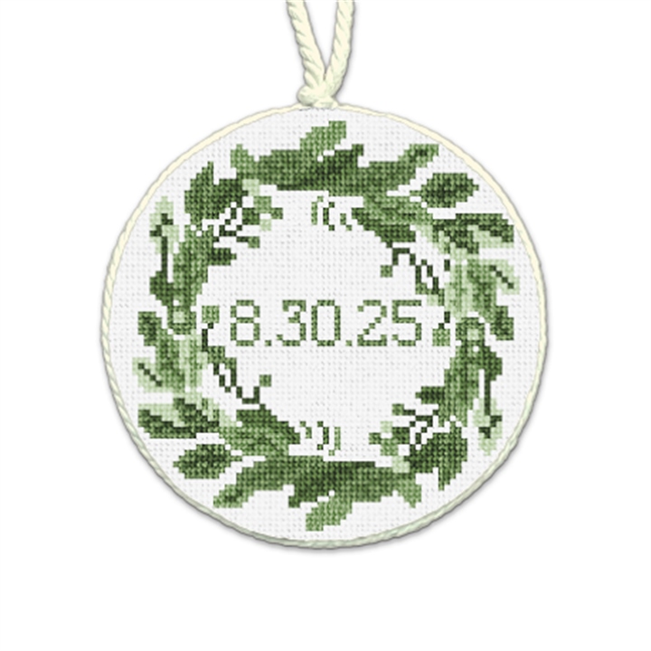 Elegant Wreath Needlepoint Ornament