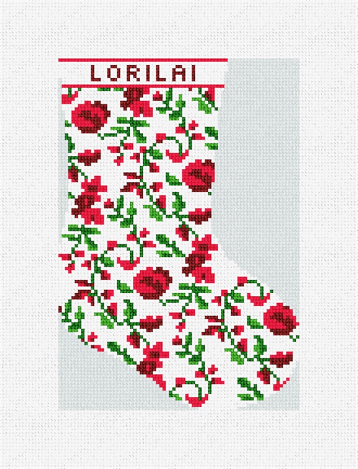 Rose Vine Mini Stocking Needlepoint Kit