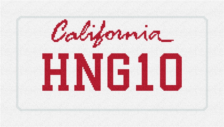 California Vanity Plate Needlepoint Pillow Kit