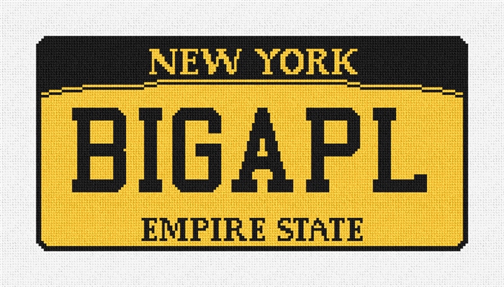 New York Vanity Plate Needlepoint Pillow Kit