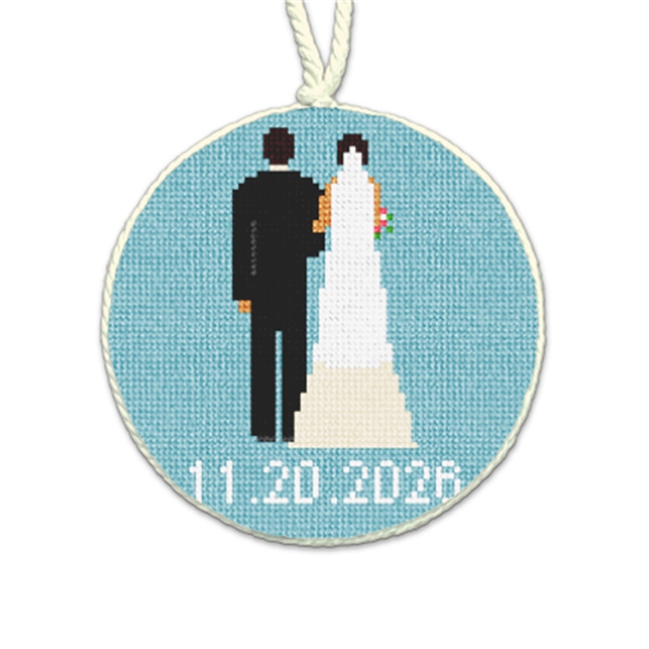 I Thee Wed Needlepoint Ornament