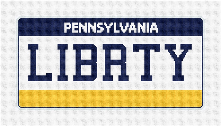 Pennsylvania Vanity Plate Needlepoint Pillow Kit