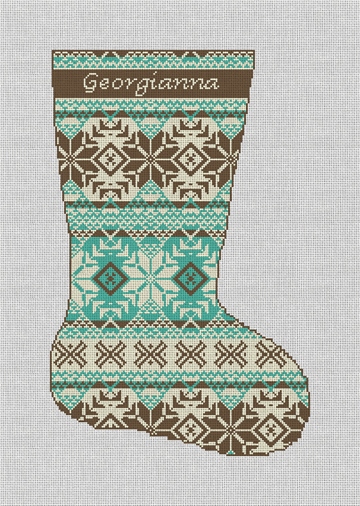 Fair Isle Chocolate Needlepoint Stocking Kit