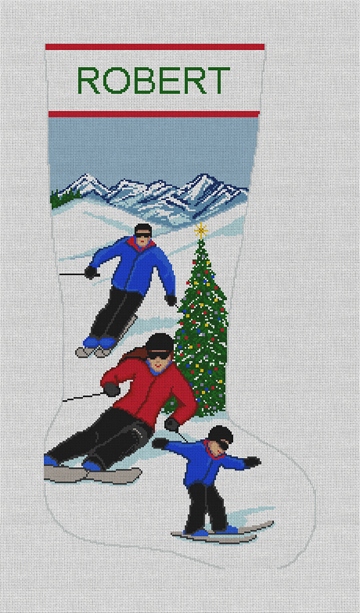 Ski Slopes Christmas Stocking Needlepoint Kit