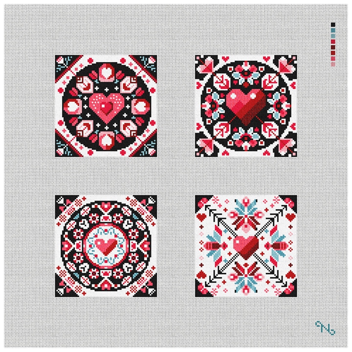 Custom Needlepoint Kit Stitched Preview