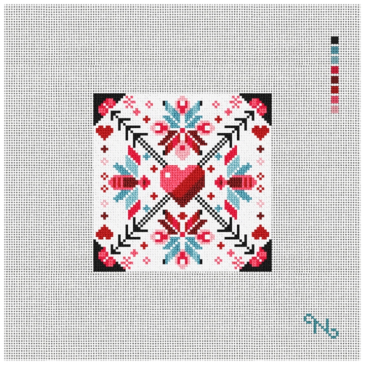 Custom Needlepoint Kit Stitched Preview