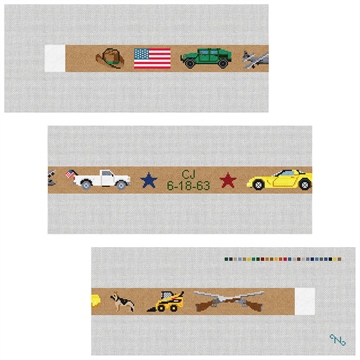 Custom Needlepoint Belt Kit Stitched Preview