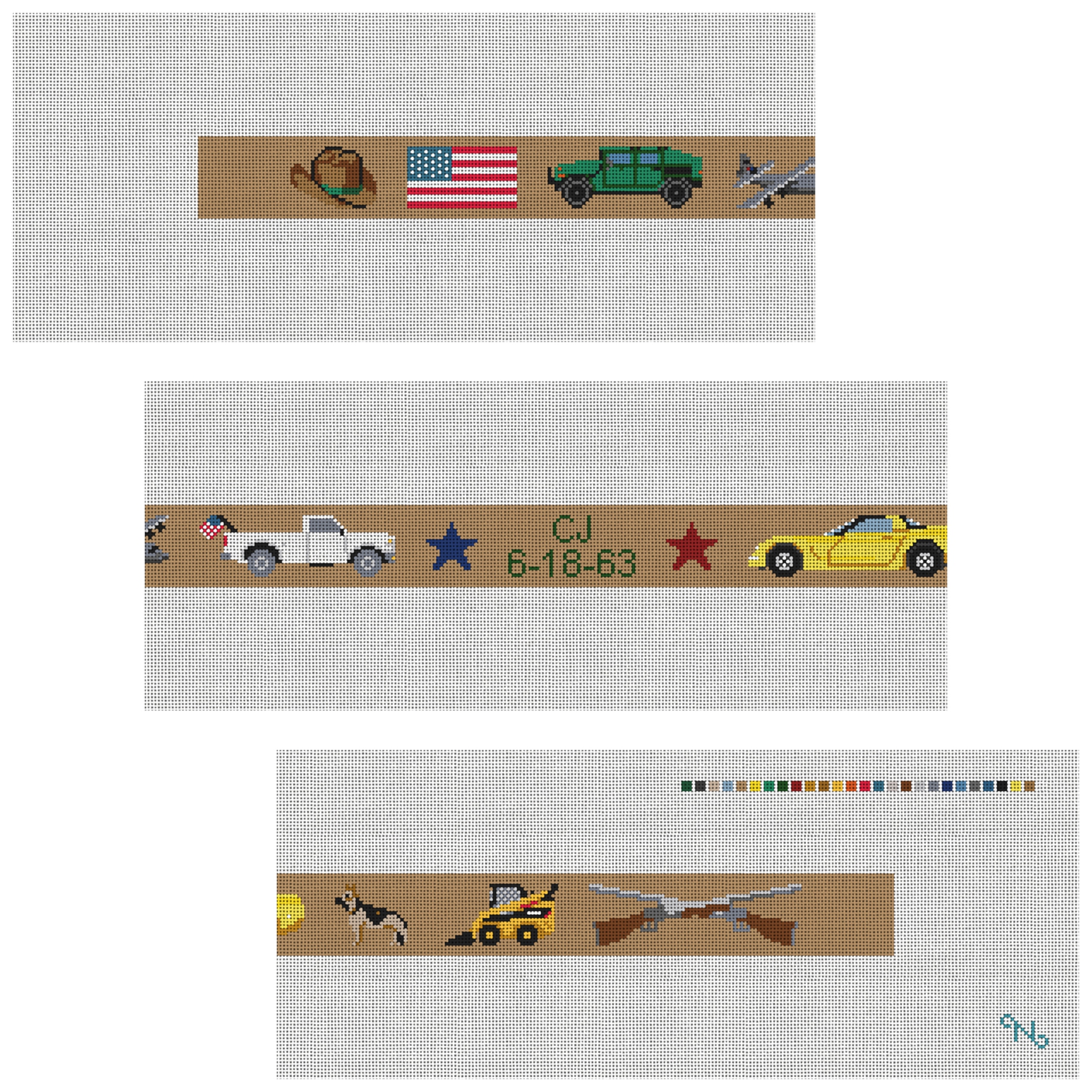 Custom Needlepoint Belt Kit Canvas