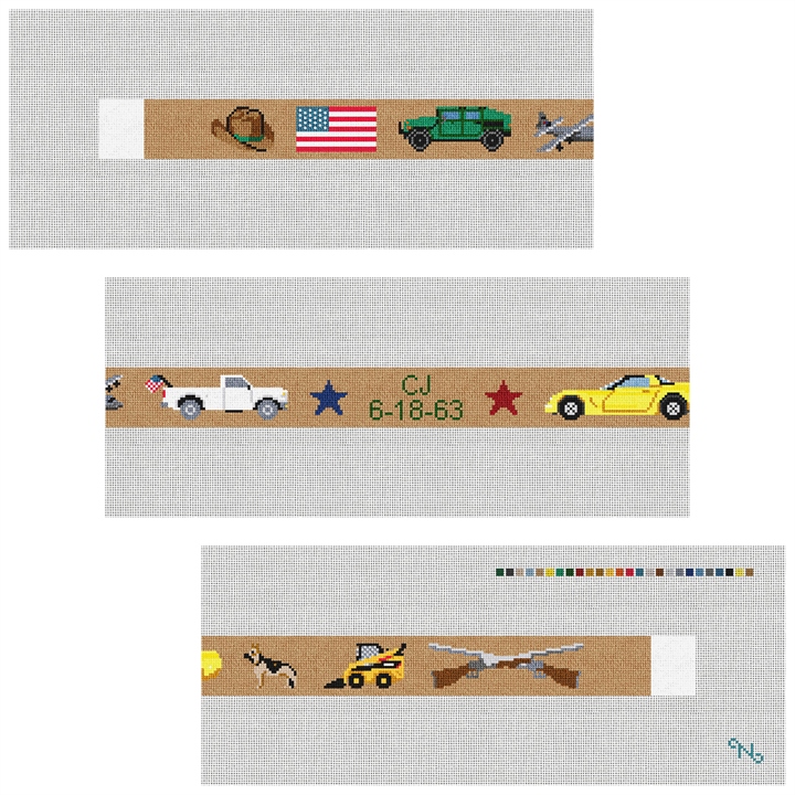 Custom Needlepoint Belt Kit Stitched Preview