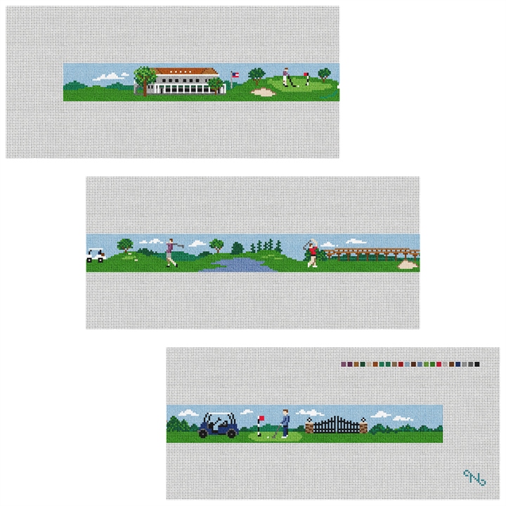 Custom Needlepoint Belt Kit Stitched Preview
