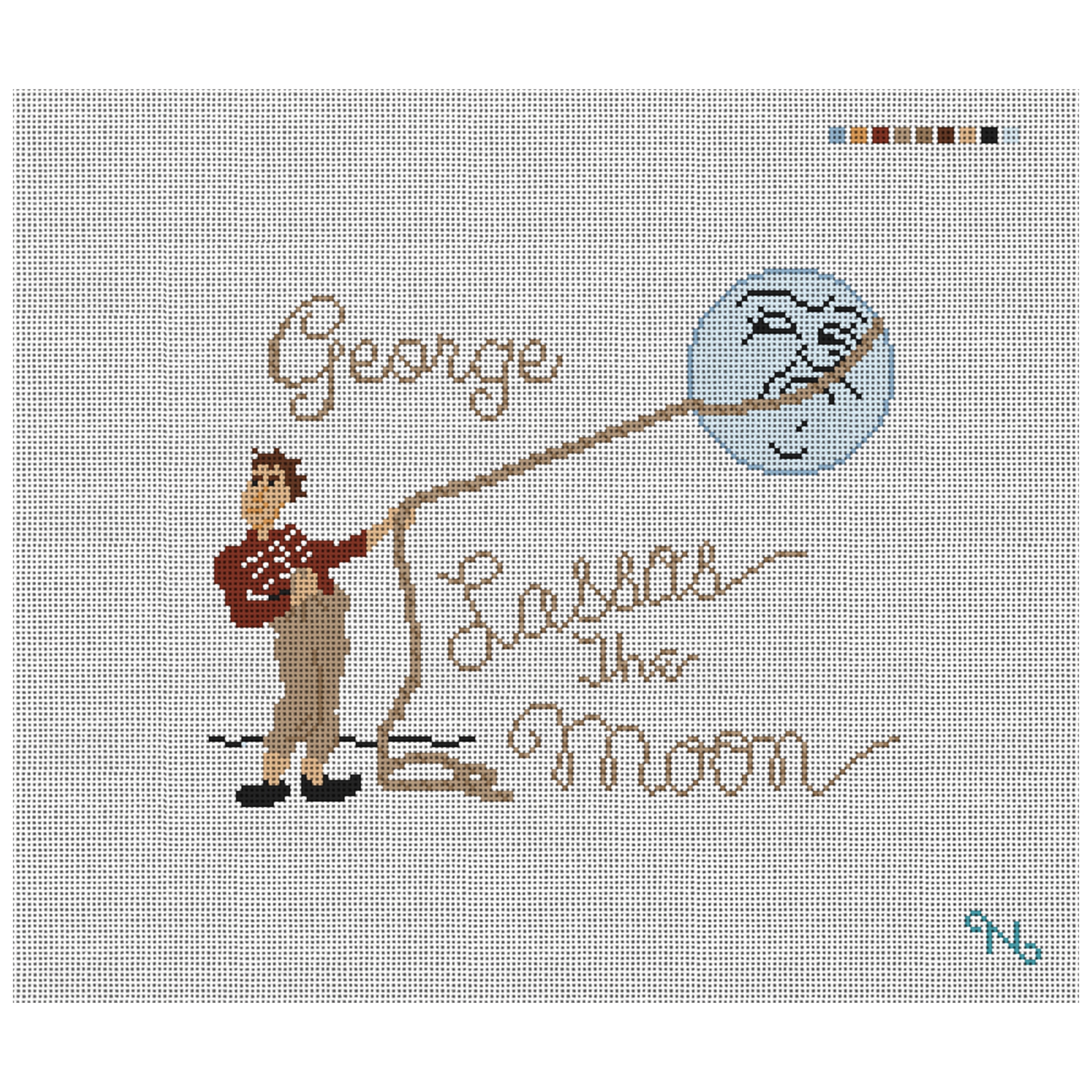 Custom Needlepoint Pillow Kit Canvas