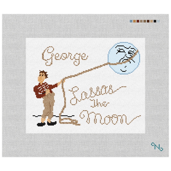 Custom Needlepoint Pillow Kit Stitched Preview