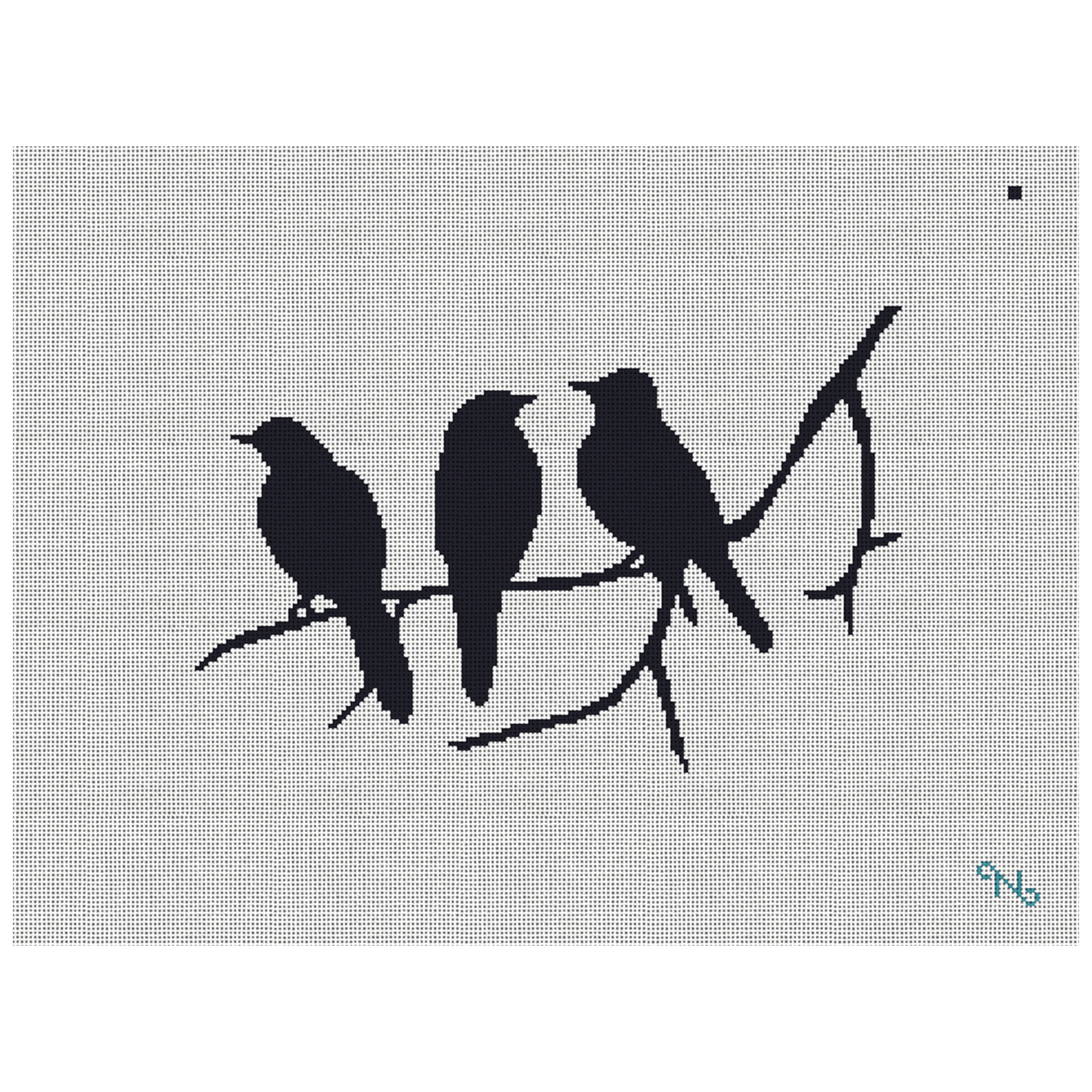 3 Birds Silhouette Needlepoint Kit