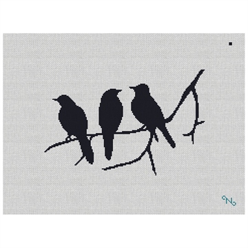 3 Birds Silhouette Needlepoint Kit
