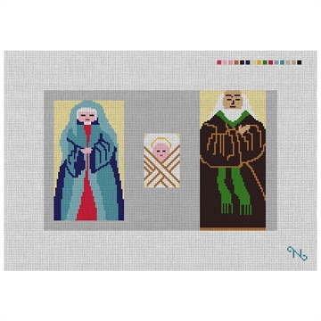 3D Mary Joseph and Jesus Nativity Needlepoint Kit