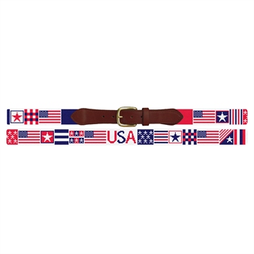 4th of July American Flag Needlepoint Belt