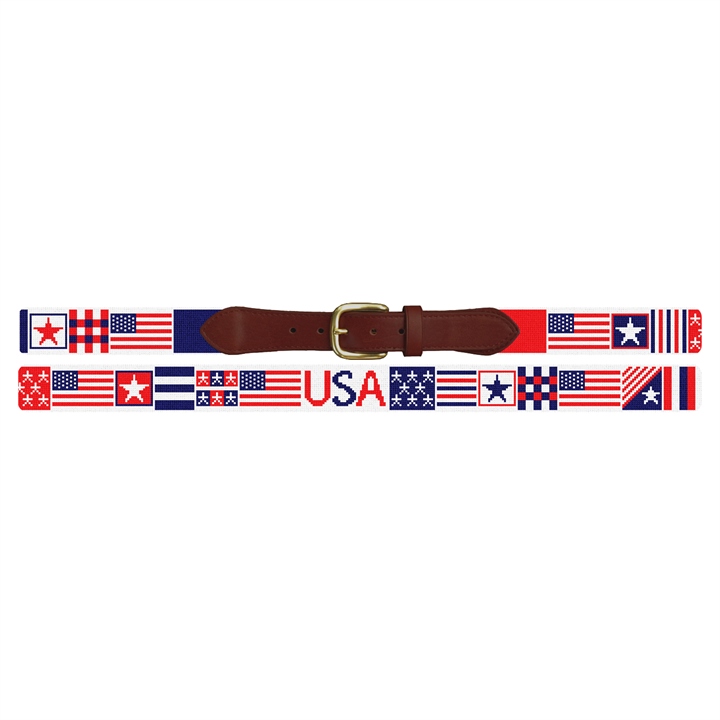 4th of July American Flag Needlepoint Belt
