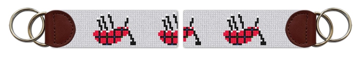 A Bagpipes Song Needlepoint Key Fob 