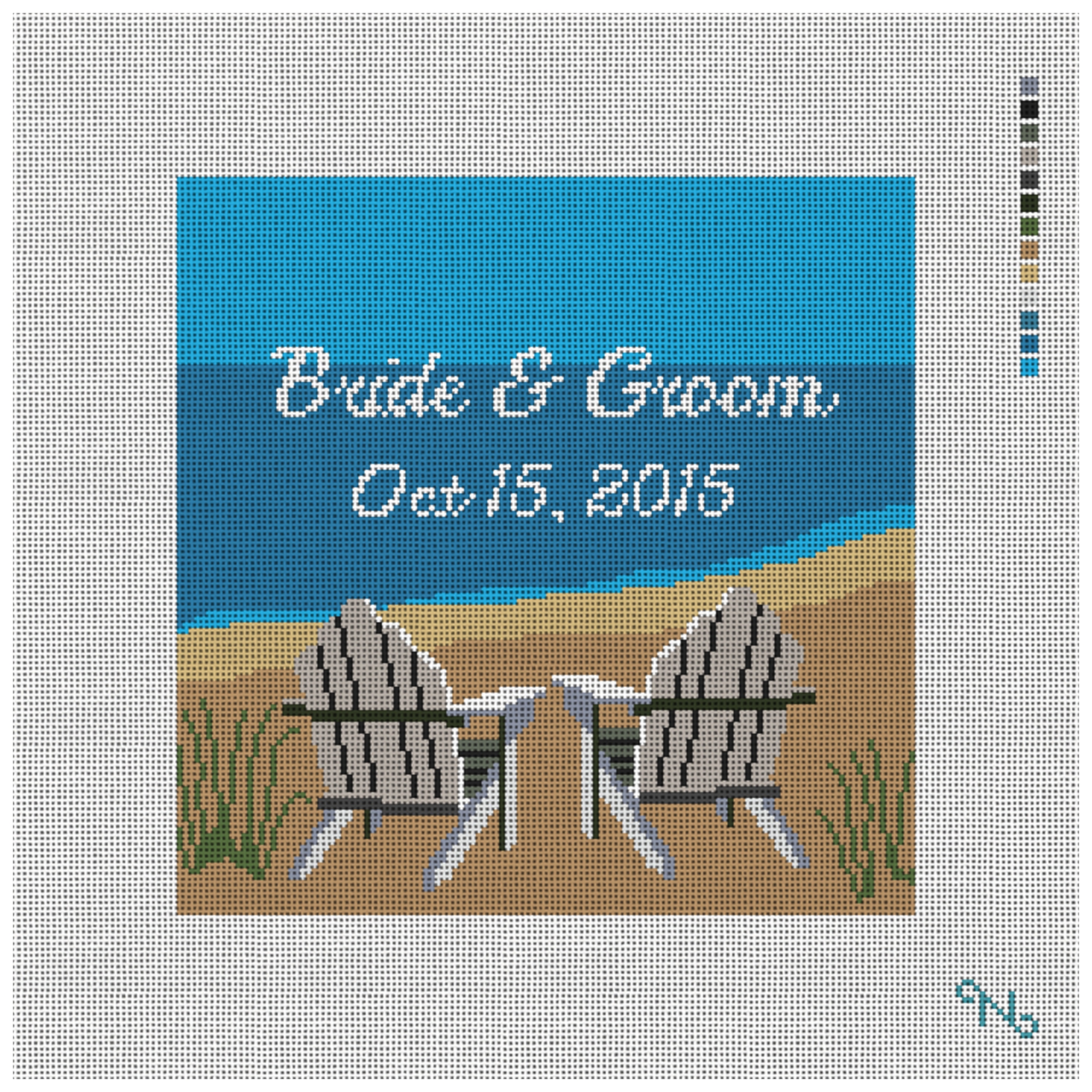 Adirondack Beach Ring Bearer Needlepoint Kit