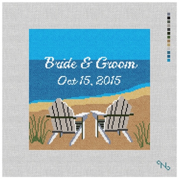 Adirondack Beach Ring Bearer Needlepoint Kit Stitched Preview