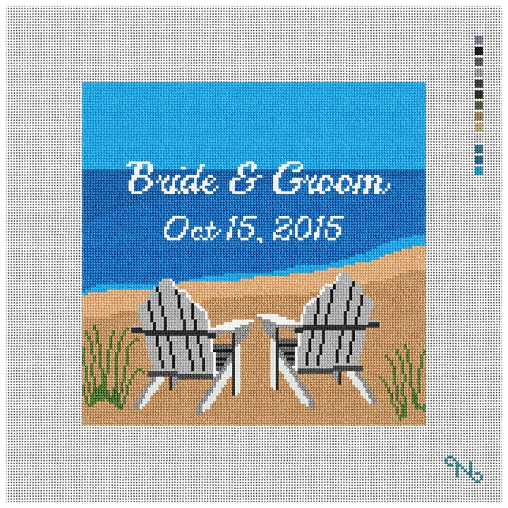 Adirondack Beach Ring Bearer Needlepoint Kit Stitched Preview