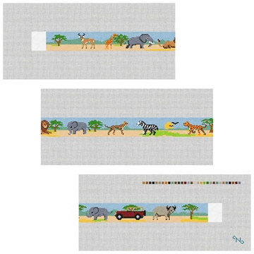 African Safari Needlepoint Belt Kit Stitched Preview
