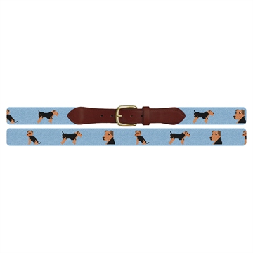 Airedale Terrier Needlepoint Belt