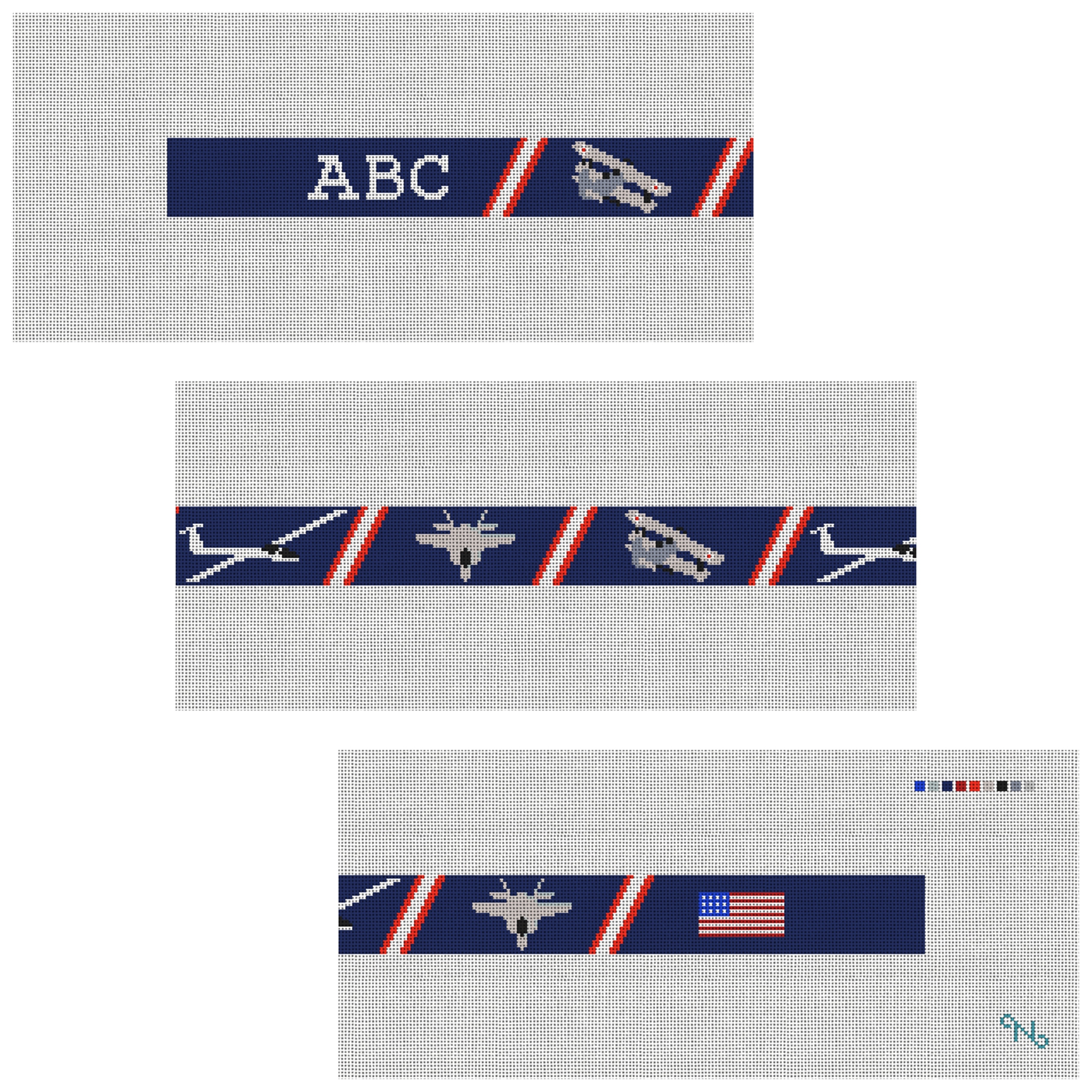 Airplane Needlepoint Belt Kit