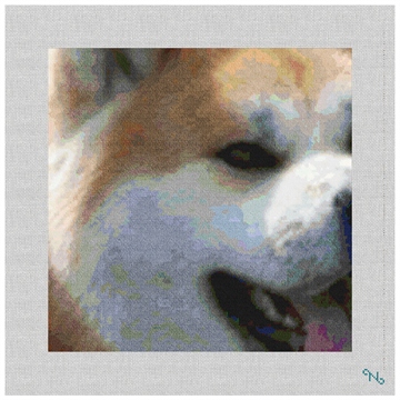 Akita Dog Needlepoint Pillow Kit Stitched Preview