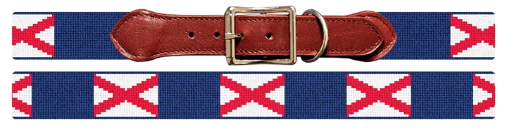 Alabama Flag Needlepoint Dog Collar 