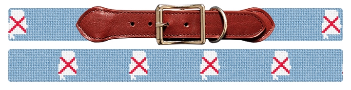 Alabama State Needlepoint Dog Collar
