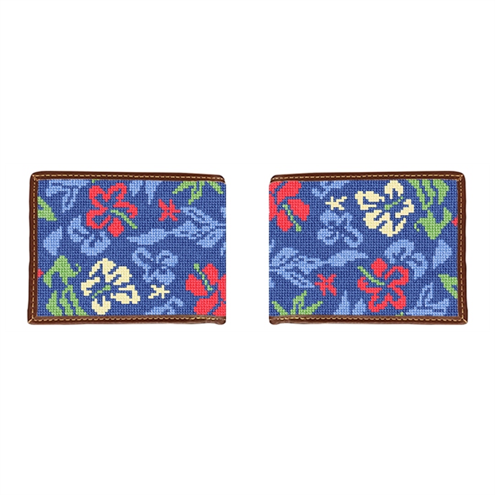 Aloha Hibiscus Needlepoint Wallet