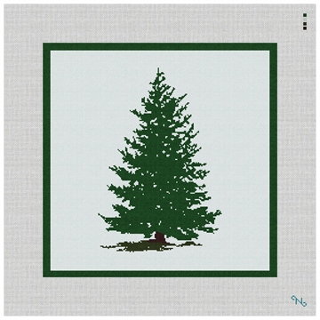 Always Evergreen Needlepoint Pillow Kit Stitched Preview