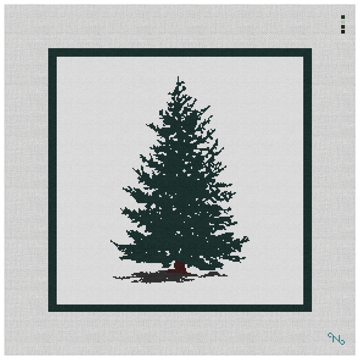 Always Evergreen Needlepoint Pillow Kit Stitched Preview