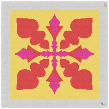 Ambert Pillow Needlepoint Kit Stitched Preview