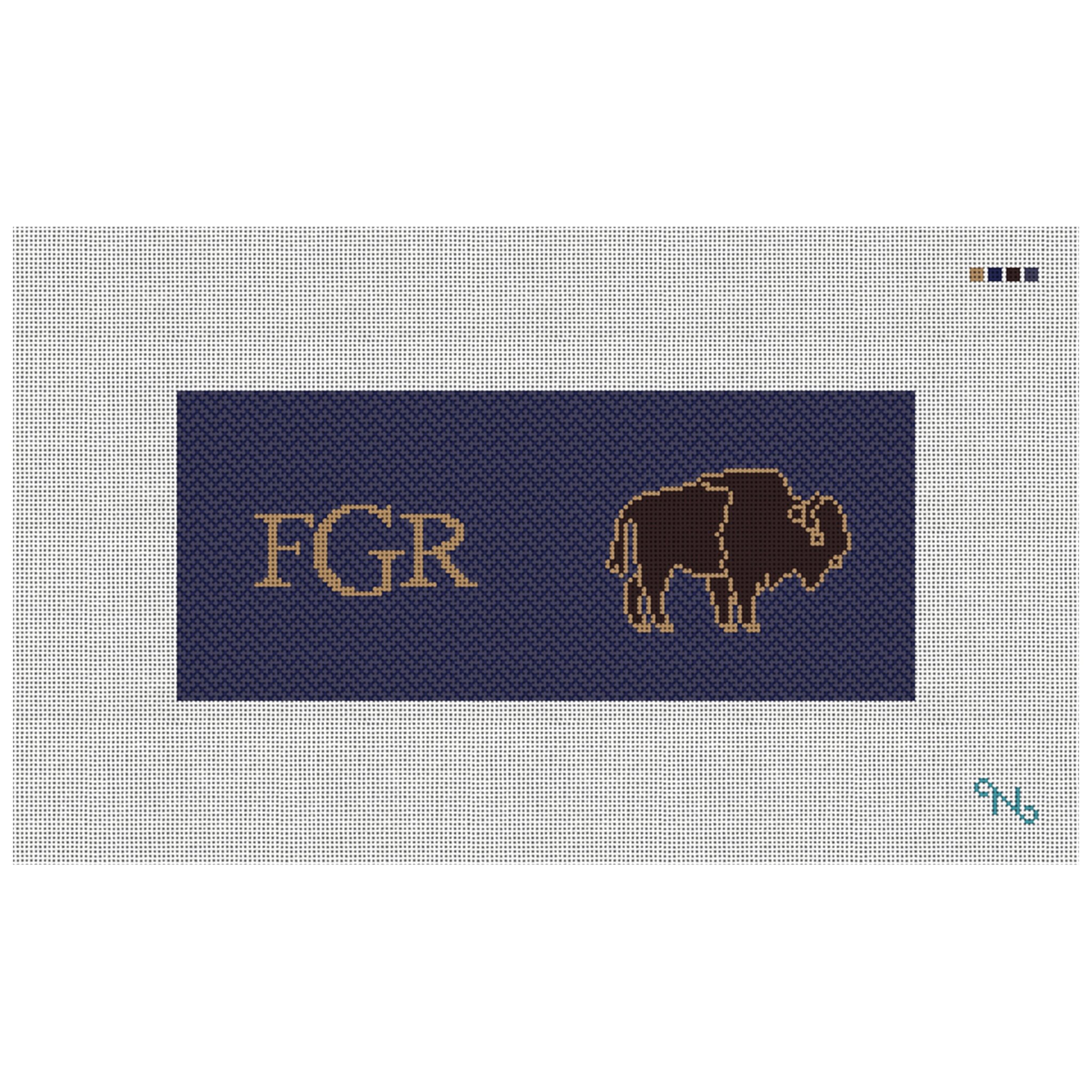 American Bison Needlepoint Flask Kit