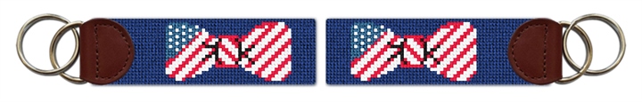 American Bow Tie Needlepoint Key Fob