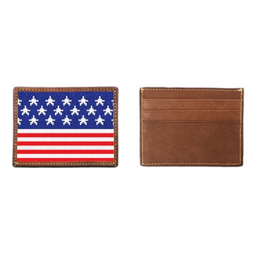 American Flag Needlepoint Card Wallet 