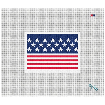 American Flag Needlepoint Card Wallet Kit Stitched Preview