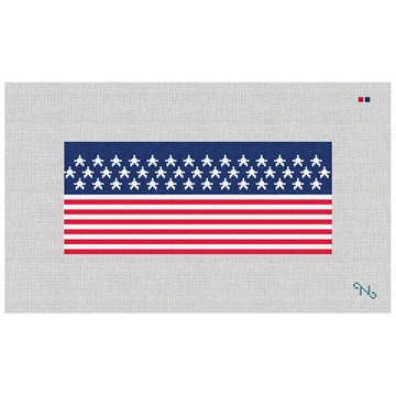 American Flag Needlepoint Flask Kit Stitched Preview