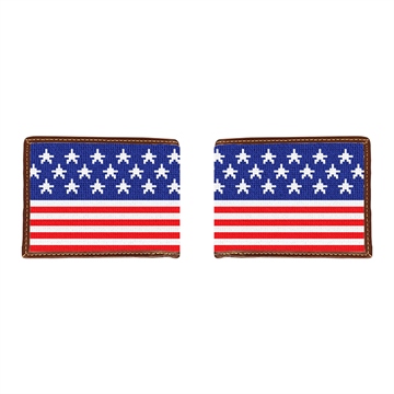 American Flag Needlepoint Wallet 