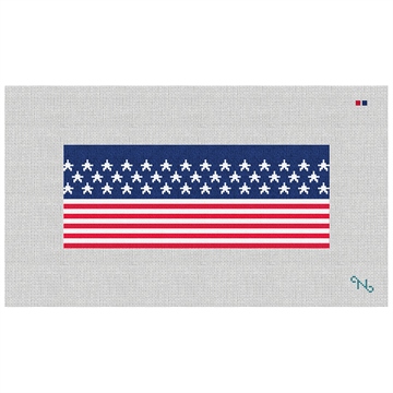 American Flag Needlepoint Wallet Kit Stitched Preview