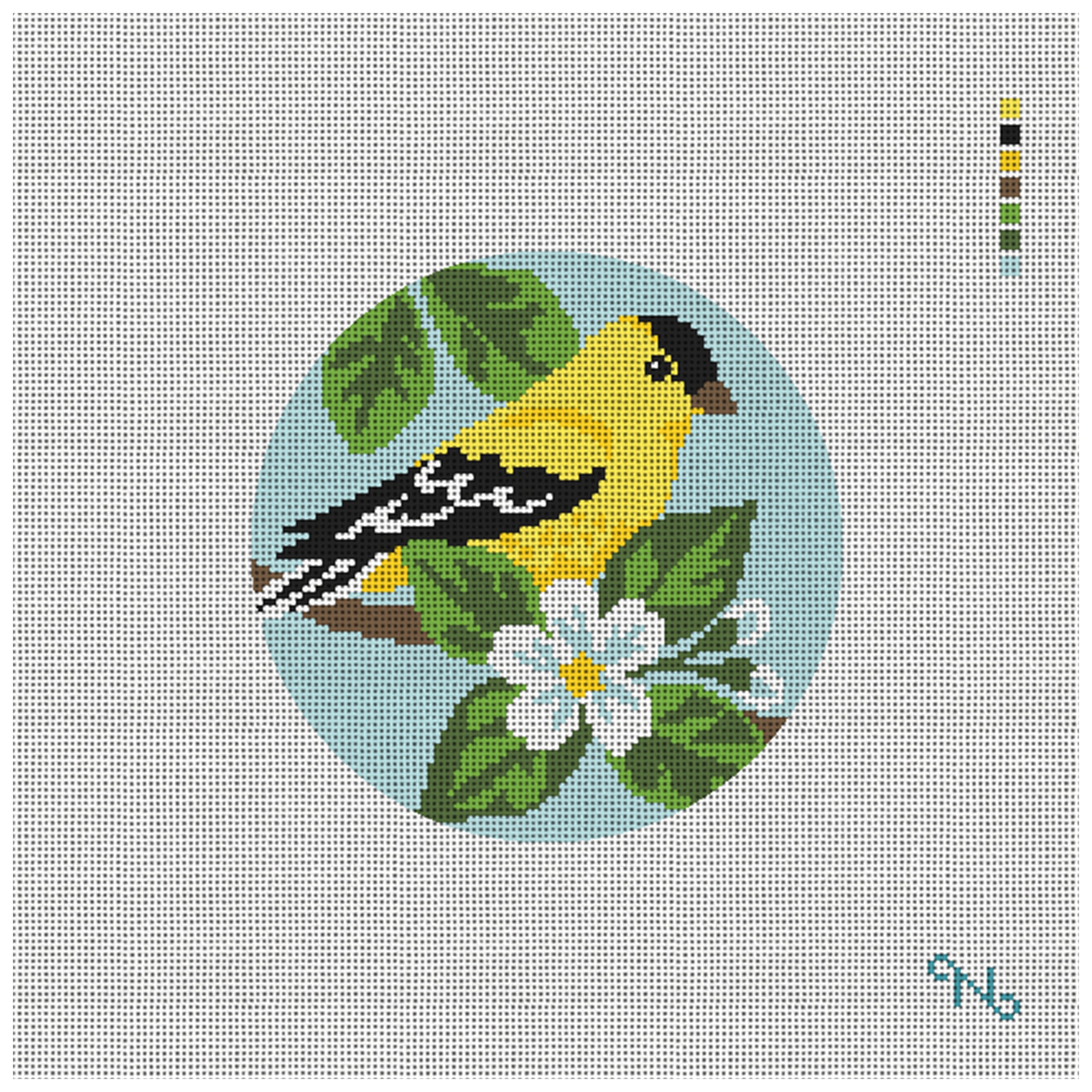 American Goldfinch Needlepoint Ornament Kit