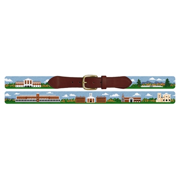 Amherst MA Landscape Needlepoint Belt
