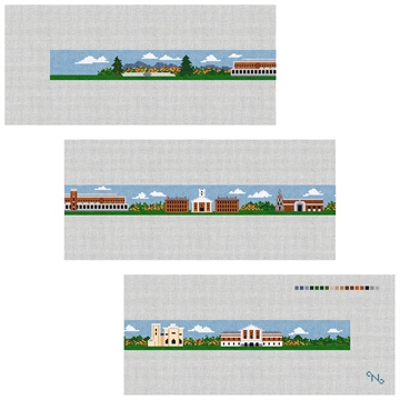 Amherst MA Landscape Needlepoint Belt Kit Stitched Preview