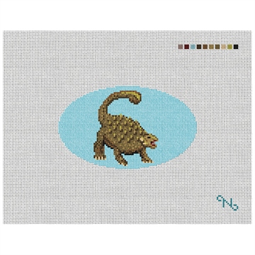 Ankylosaurus Needlepoint Ornament Kit Stitched Preview