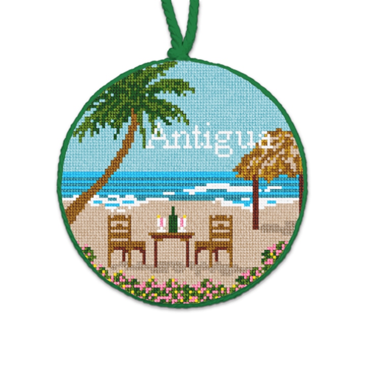 Antigua Paradise Needlepoint Ornament